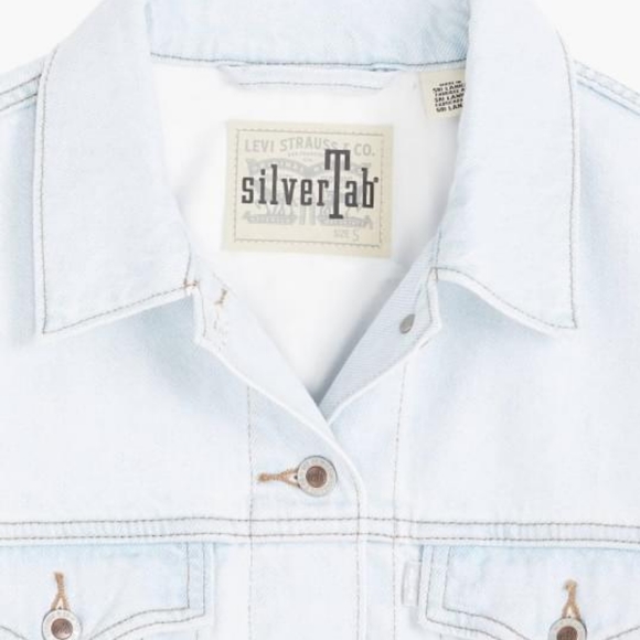 NWT Levi's SilverTab Light Wash Home Sweet Home Cropped Trucker Jacket M - Picture 5 of 6